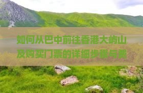 如何从巴中前往香港大屿山及购买门票的详细步骤与费用？