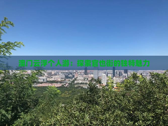 澳门云浮个人游：探索官也街的独特魅力