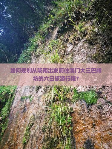 如何规划从陇南出发前往澳门大三巴牌坊的六日旅游行程？