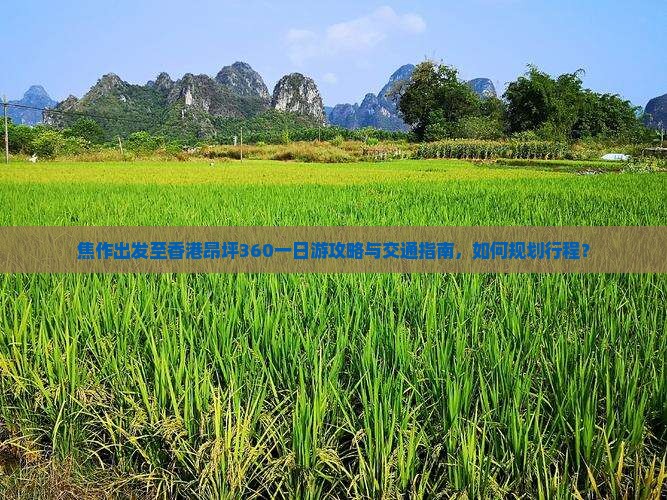 焦作出发至香港昂坪360一日游攻略与交通指南，如何规划行程？