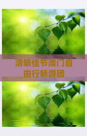 清明佳节澳门自由行畅游团