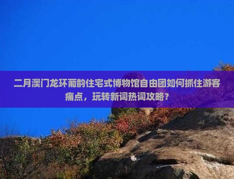 二月澳门龙环葡韵住宅式博物馆自由团如何抓住游客痛点，玩转新词热词攻略？