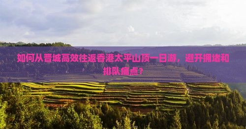 如何从晋城高效往返香港太平山顶一日游，避开拥堵和排队痛点？