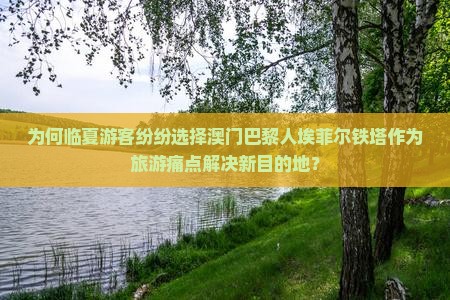 为何临夏游客纷纷选择澳门巴黎人埃菲尔铁塔作为旅游痛点解决新目的地？