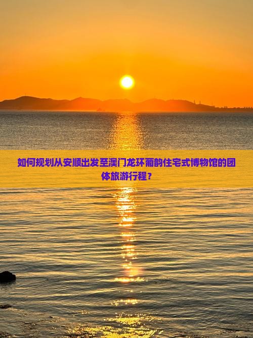如何规划从安顺出发至澳门龙环葡韵住宅式博物馆的团体旅游行程？