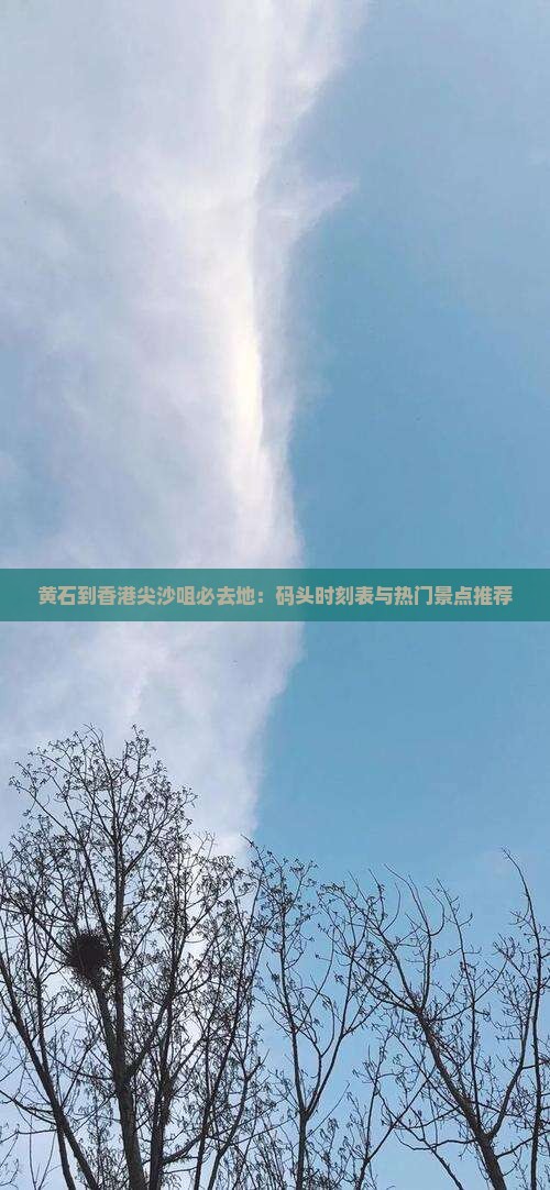 黄石到香港尖沙咀必去地：码头时刻表与热门景点推荐