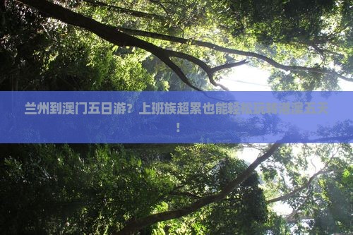 兰州到澳门五日游？上班族超累也能轻松玩转港澳五天！