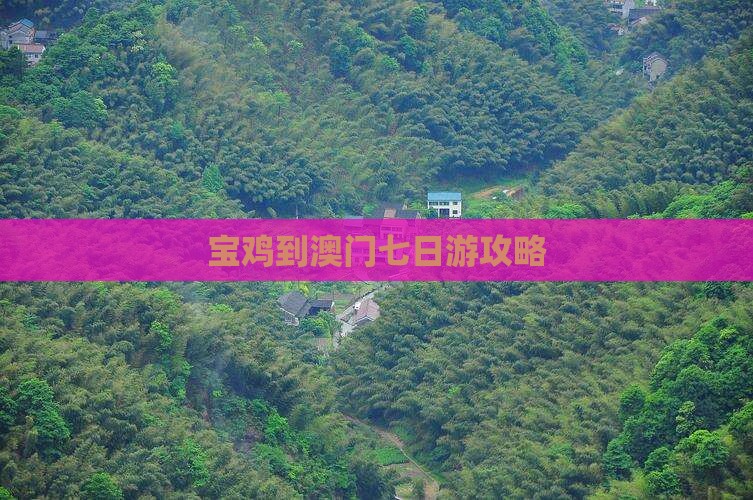 宝鸡到澳门七日游攻略