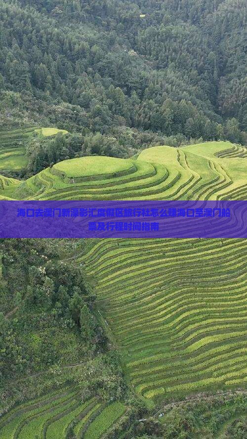 海口去澳门新濠影汇度假区旅行社怎么赚海口至澳门船票及行程时间指南