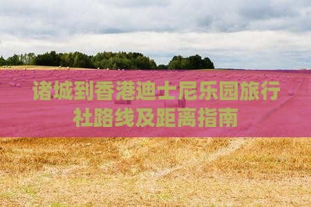 诸城到香港迪士尼乐园旅行社路线及距离指南