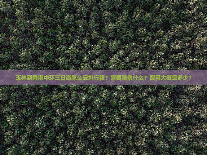 玉林到香港中环三日游怎么安排行程？需要准备什么？费用大概是多少？