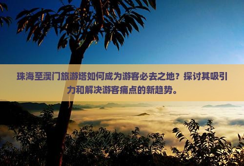 珠海至澳门旅游塔如何成为游客必去之地？探讨其吸引力和解决游客痛点的新趋势。