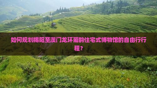 如何规划揭阳至澳门龙环葡韵住宅式博物馆的自由行行程？