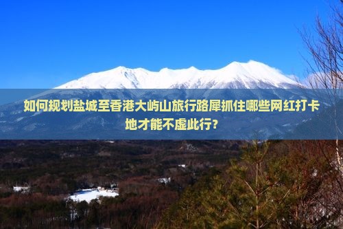 如何规划盐城至香港大屿山旅行路犀抓住哪些网红打卡地才能不虚此行？