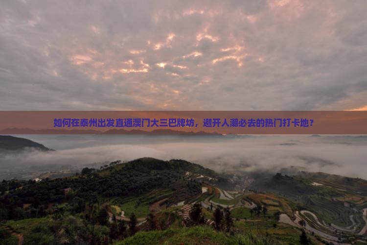 如何在泰州出发直通澳门大三巴牌坊，避开人潮必去的热门打卡地？