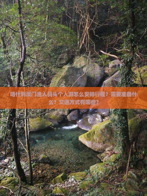 喀什到澳门渔人码头个人游怎么安排行程？需要准备什么？交通方式有哪些？