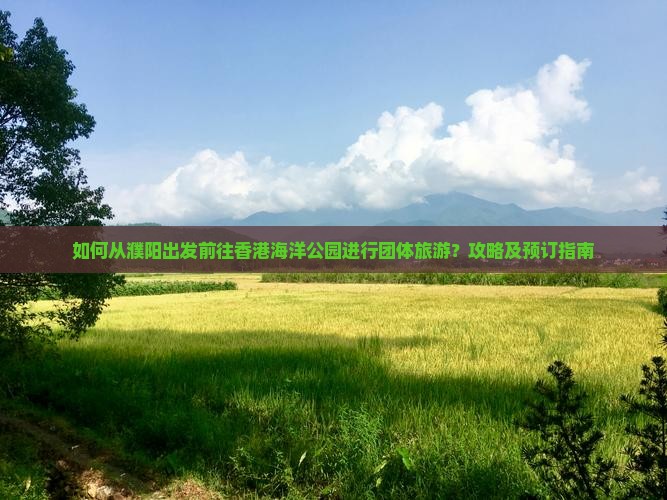 如何从濮阳出发前往香港海洋公园进行团体旅游？攻略及预订指南