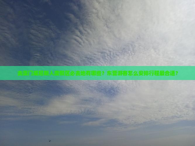 去澳门威尼斯人度假区必去地有哪些？东营游客怎么安排行程最合适？