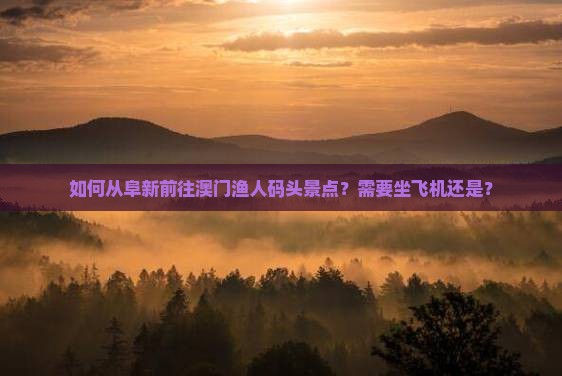 如何从阜新前往澳门渔人码头景点？需要坐飞机还是？