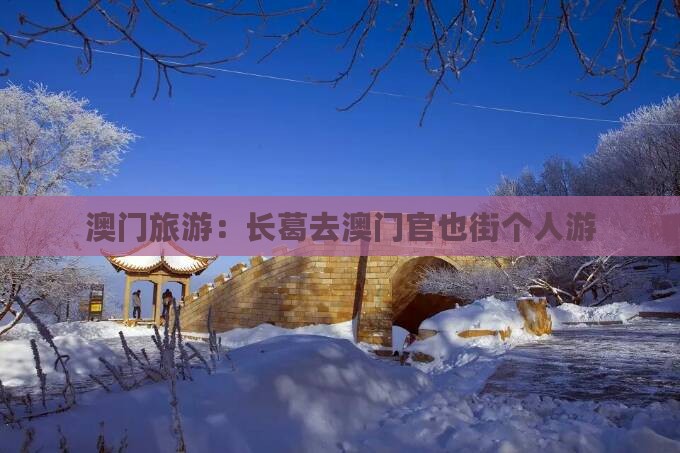 澳门旅游：长葛去澳门官也街个人游