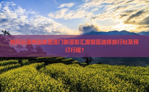如何从温州出发至澳门新濠影汇度假区选择旅行社及预订行程？