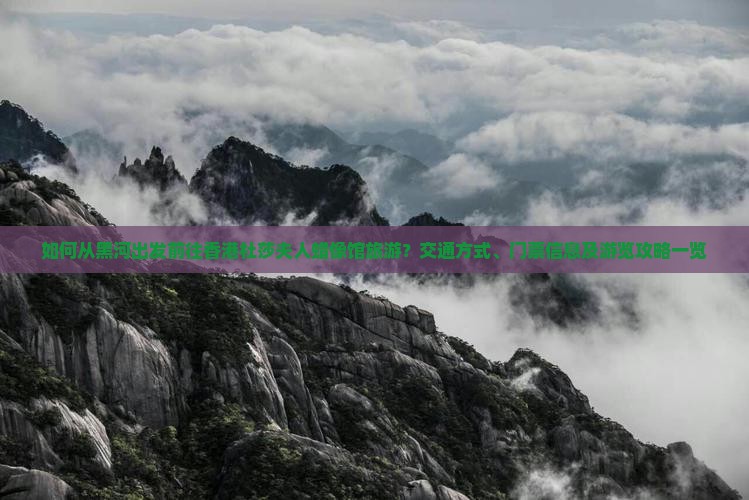 如何从黑河出发前往香港杜莎夫人蜡像馆旅游？交通方式、门票信息及游览攻略一览
