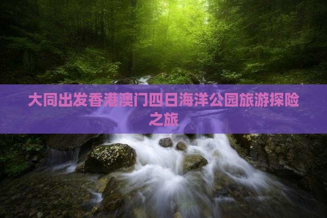 大同出发香港澳门四日海洋公园旅游探险之旅