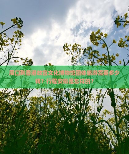 周口到香港故宫文化博物馆团体旅游需要多少钱？行程安排是怎样的？