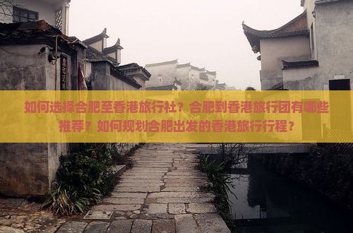 如何选择合肥至香港旅行社？合肥到香港旅行团有哪些推荐？如何规划合肥出发的香港旅行行程？