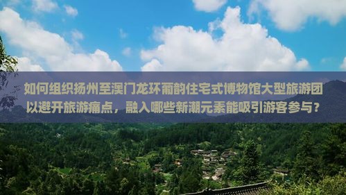 如何组织扬州至澳门龙环葡韵住宅式博物馆大型旅游团以避开旅游痛点，融入哪些新潮元素能吸引游客参与？