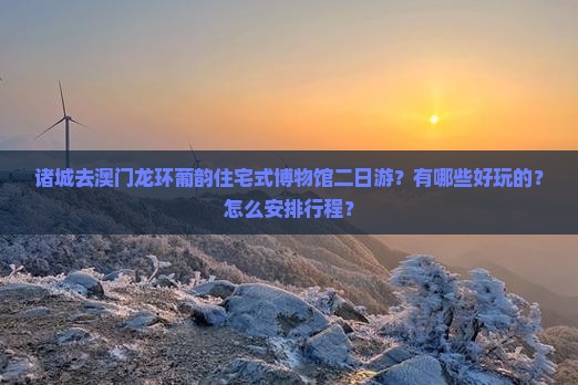 诸城去澳门龙环葡韵住宅式博物馆二日游？有哪些好玩的？怎么安排行程？