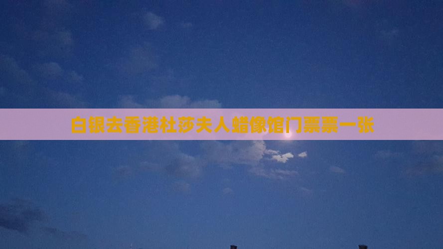 白银去香港杜莎夫人蜡像馆门票票一张