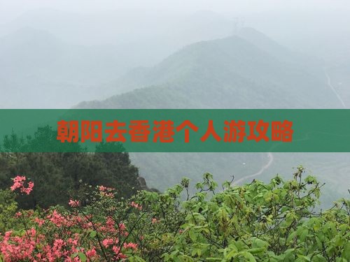 朝阳去香港个人游攻略