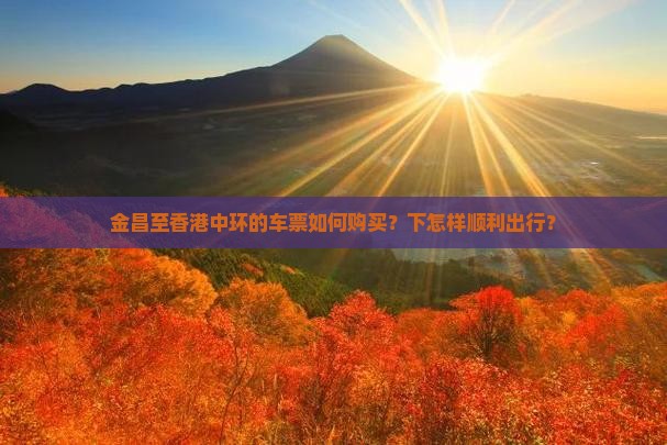 金昌至香港中环的车票如何购买？下怎样顺利出行？