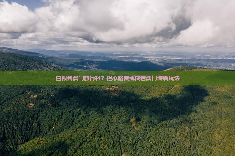白银到澳门旅行社？担心路费缚快看澳门游新玩法