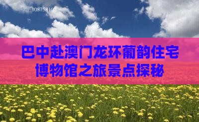 巴中赴澳门龙环葡韵住宅博物馆之旅景点探秘