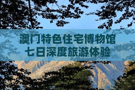 澳门特色住宅博物馆七日深度旅游体验