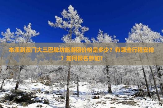 本溪到澳门大三巴牌坊旅游团价格是多少？有哪些行程安排？如何报名参加？