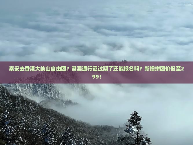 泰安去香港大屿山自由团？港澳通行证过期了还能报名吗？新增拼团价低至299！
