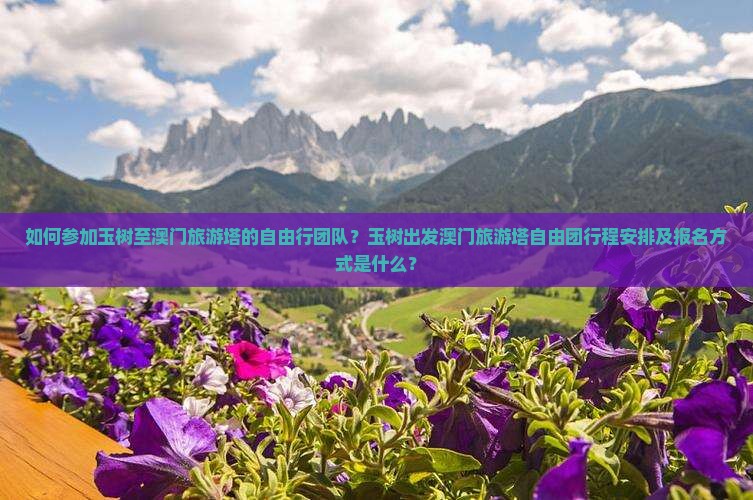 如何参加玉树至澳门旅游塔的自由行团队？玉树出发澳门旅游塔自由团行程安排及报名方式是什么？