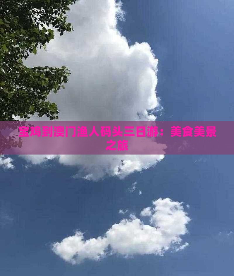 宝鸡到澳门渔人码头三日游：美食美景之旅