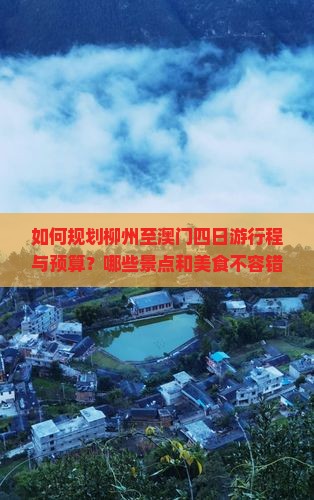 如何规划柳州至澳门四日游行程与预算？哪些景点和美食不容错过？