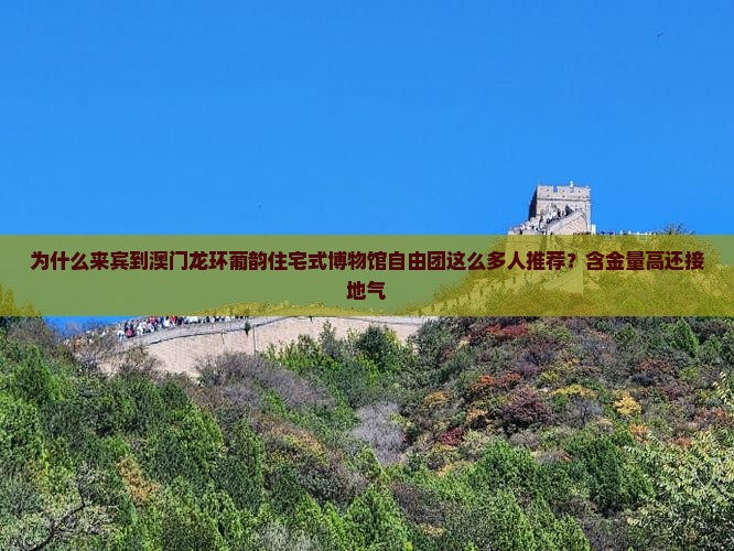 为什么来宾到澳门龙环葡韵住宅式博物馆自由团这么多人推荐？含金量高还接地气