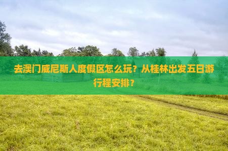 去澳门威尼斯人度假区怎么玩？从桂林出发五日游行程安排？