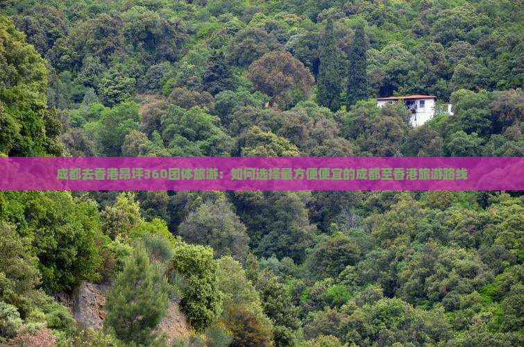 成都去香港昂坪360团体旅游：如何选择最方便便宜的成都至香港旅游路线