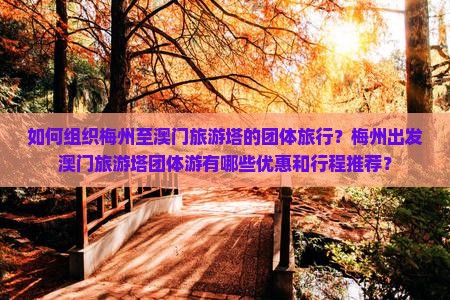 如何组织梅州至澳门旅游塔的团体旅行？梅州出发澳门旅游塔团体游有哪些优惠和行程推荐？