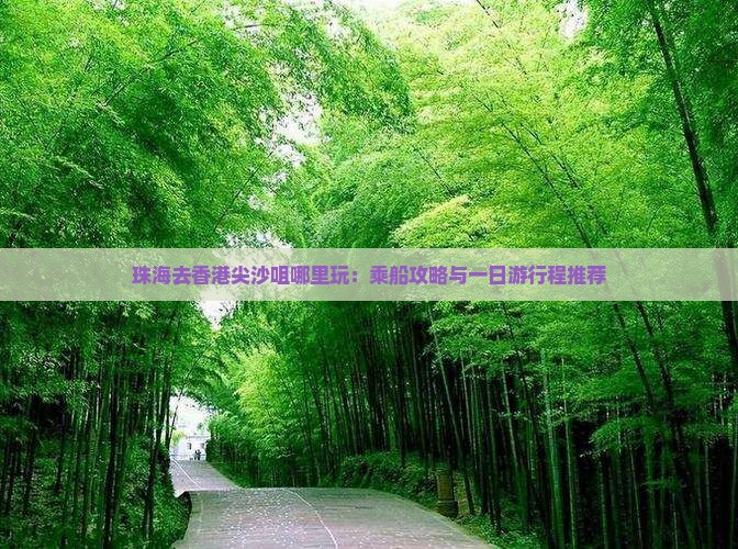 珠海去香港尖沙咀哪里玩：乘船攻略与一日游行程推荐