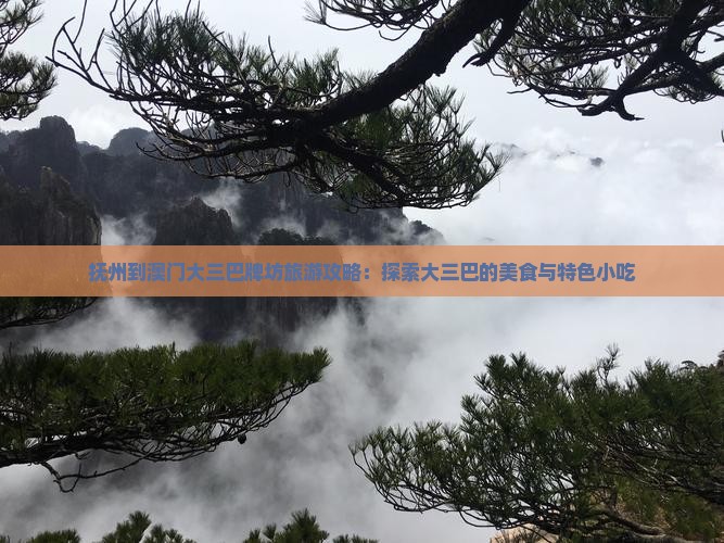 抚州到澳门大三巴牌坊旅游攻略：探索大三巴的美食与特色小吃