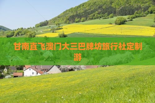 甘南直飞澳门大三巴牌坊旅行社定制游