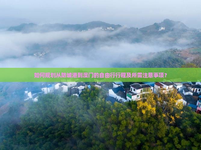 如何规划从防城港到澳门的自由行行程及所需注意事项？